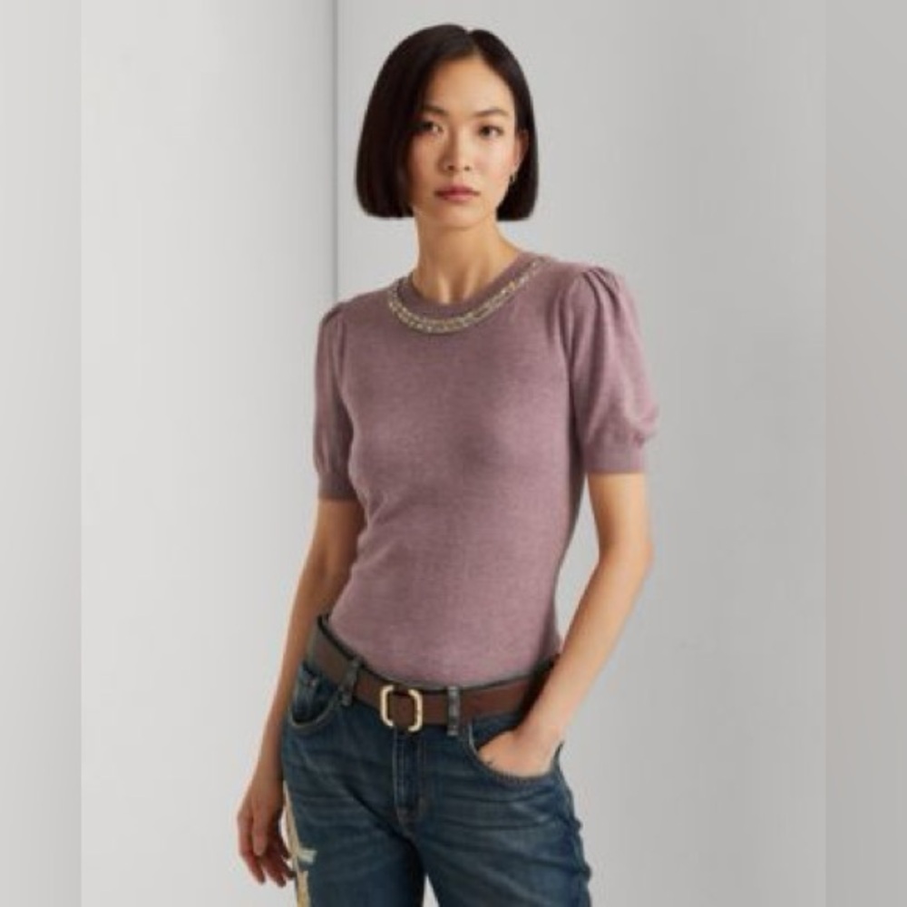 Ralph Lauren Mauve Short Sleeve Top
